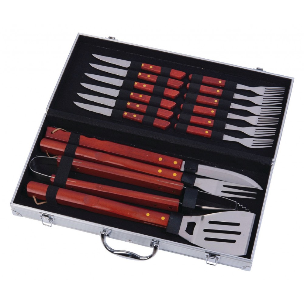 BBQ Collection 455358 Kit da 16 Accessori per Barbecue valigetta in alluminio