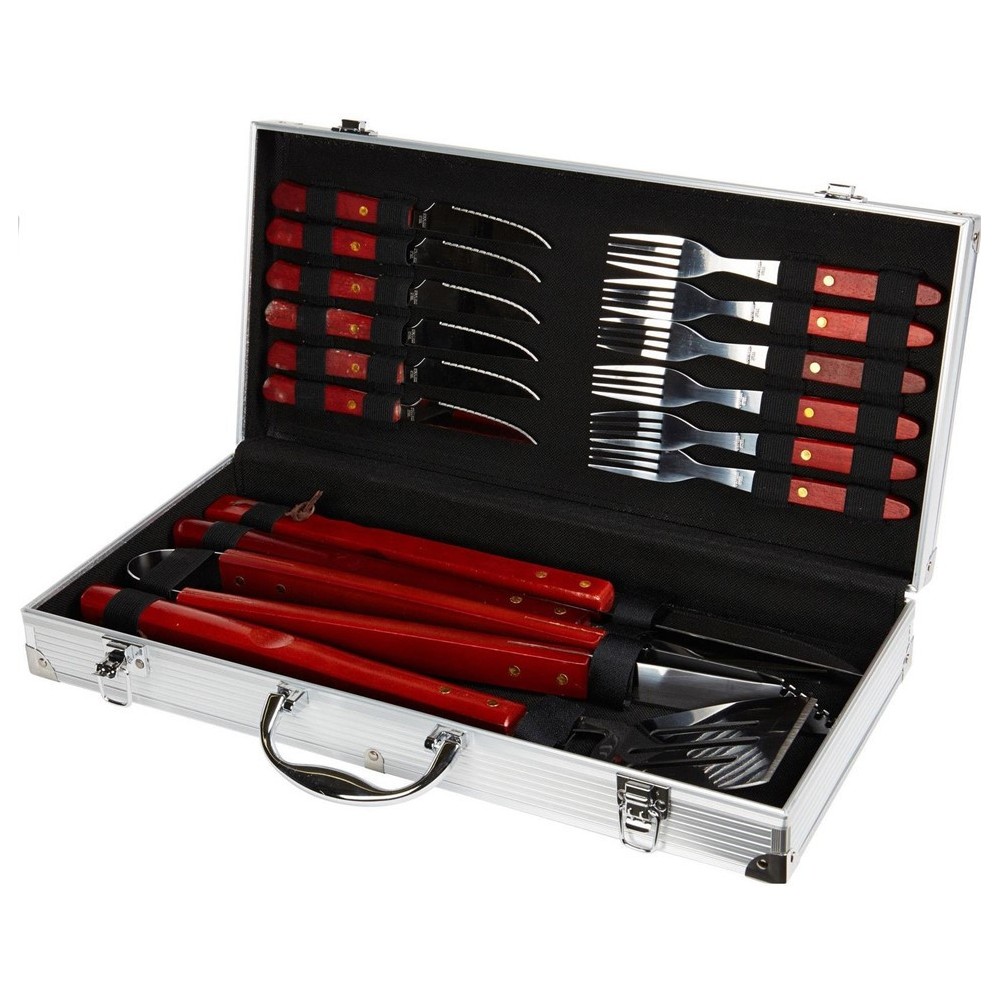BBQ Collection 455358 Kit da 16 Accessori per Barbecue valigetta in alluminio