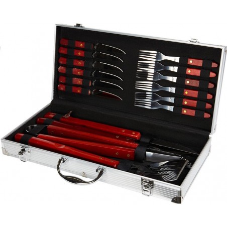 BBQ Collection 455358 Kit da 16 Accessori per Barbecue valigetta in alluminio