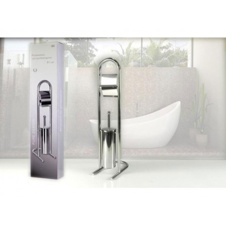 VESTIAMO CASA 960339 Portascopino e portarotolo cromato 81cm VESTIAMO CASA 960339 Portascopino e portarotolo cromato 81cm