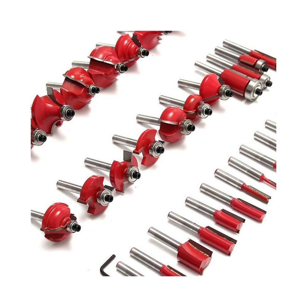 Set 35 frese kit fresa gambo 8 mm x legno cornice pantografo