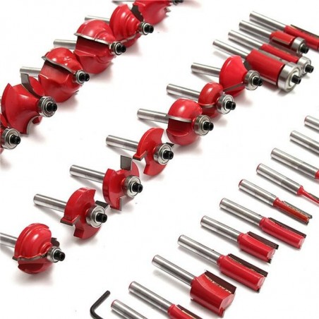 Set 35 frese kit fresa gambo 8 mm x legno cornice pantografo