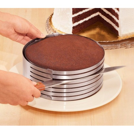 Anello taglia torte 980771 in acciaio inox con 6 scanalature ø da 24 a 30 cm