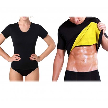 T SHIRT UNISEX SAUNA snellente totalmente in neoprene dalla M alla XXL