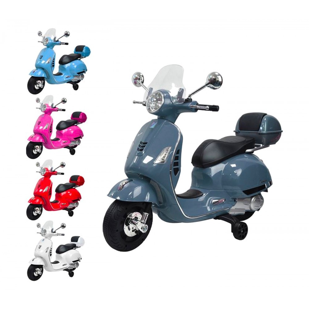 Moto elettrica PIAGGIO per bambini VESPA GTS B70592T con rotelle 12V e Bauletto