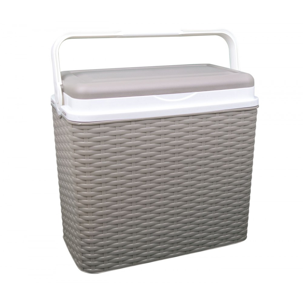 ADRIATIC 271674 Frigo portatile da 24 lt in PP GRIGIO trama RATTAN 40x37x23cm