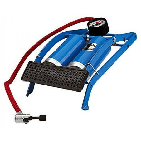Pompa a pedale OXFORD 472235 gonfiatore 2 pistoni per moto auto bici e palloni