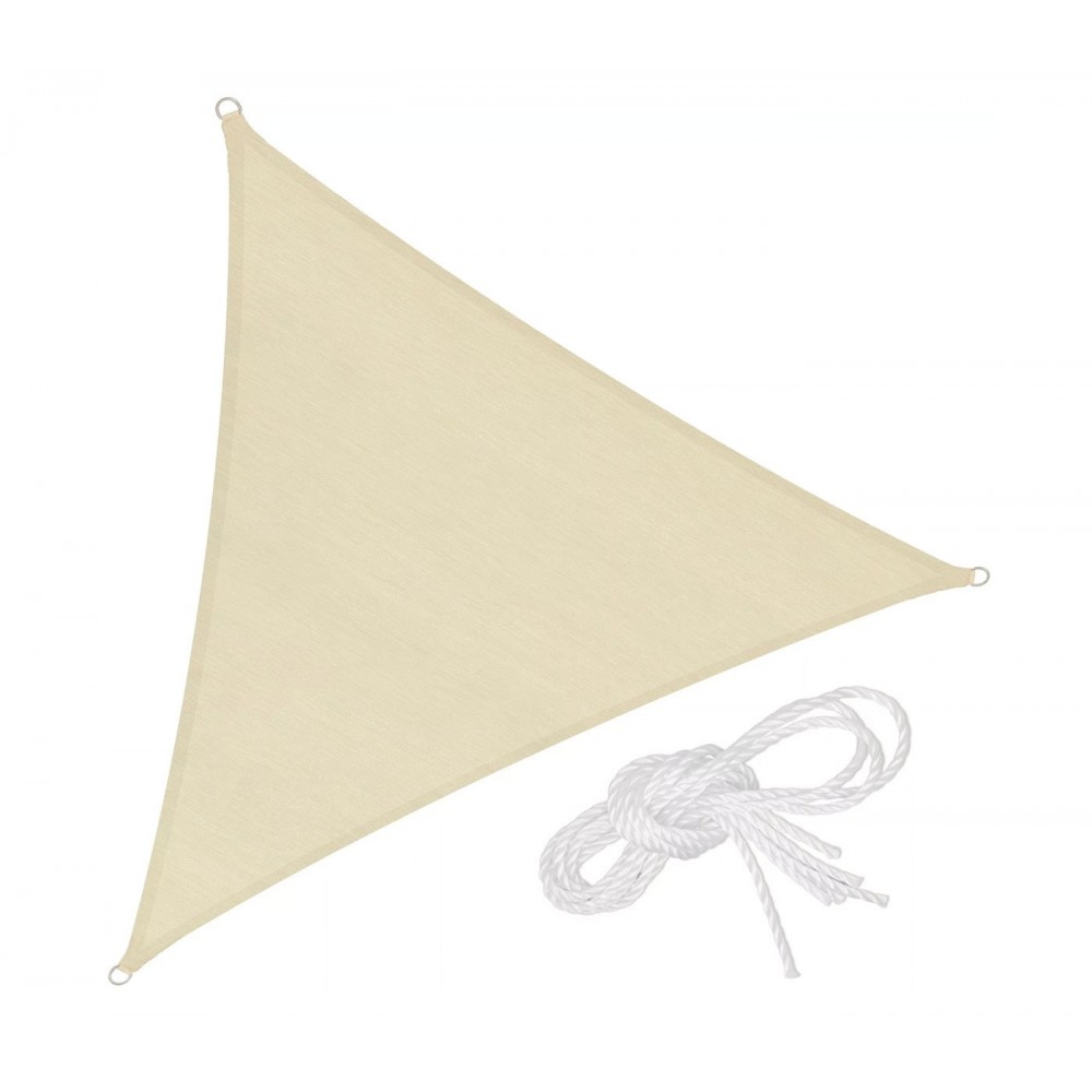 Telo triangolare Ombreggiante 482346 Beige 3x3x3 mt tenda a vela con corda