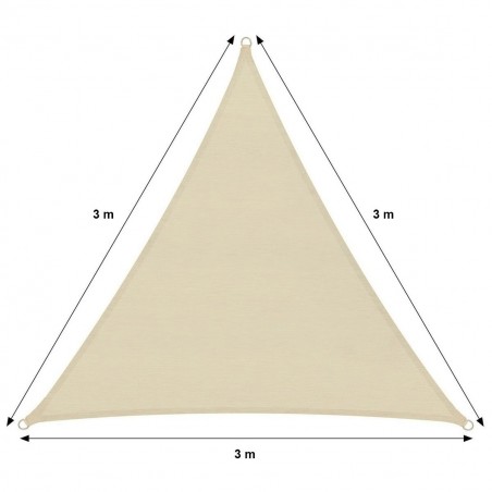 Telo triangolare Ombreggiante 482346 Beige 3x3x3 mt tenda a vela con corda