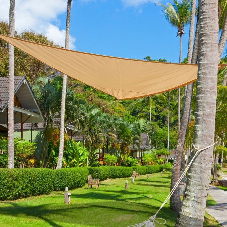 Telo triangolare Ombreggiante 482346 Beige 3x3x3 mt tenda a vela con corda