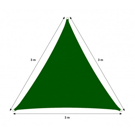 Telo triangolare Ombreggiante 482360 Verde 3x3x3 mt tenda a vela con corda