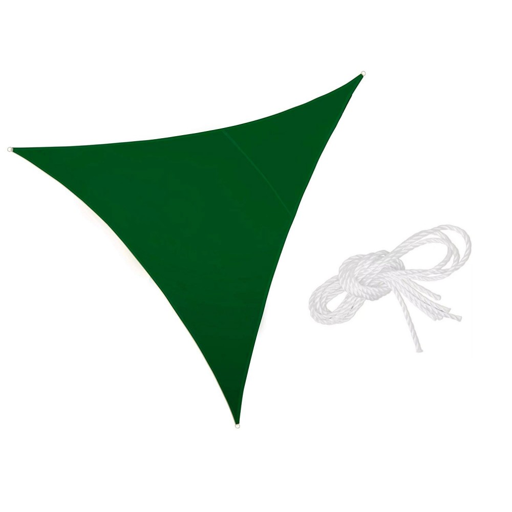 Telo triangolare Ombreggiante 482360 Verde 3x3x3 mt tenda a vela con corda