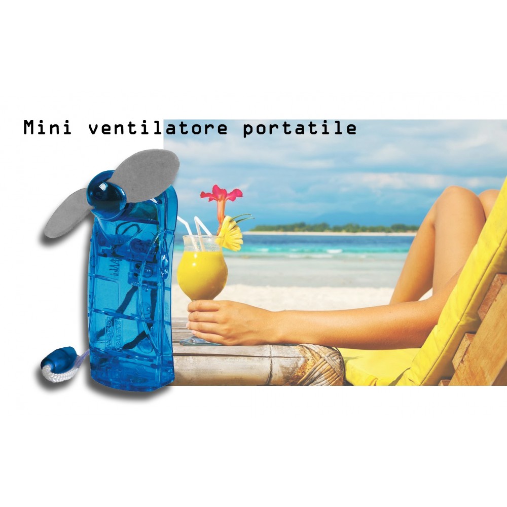 Mini ventilatore portatile a batterie a 2 pale soft comodo e tascabile da borsa 