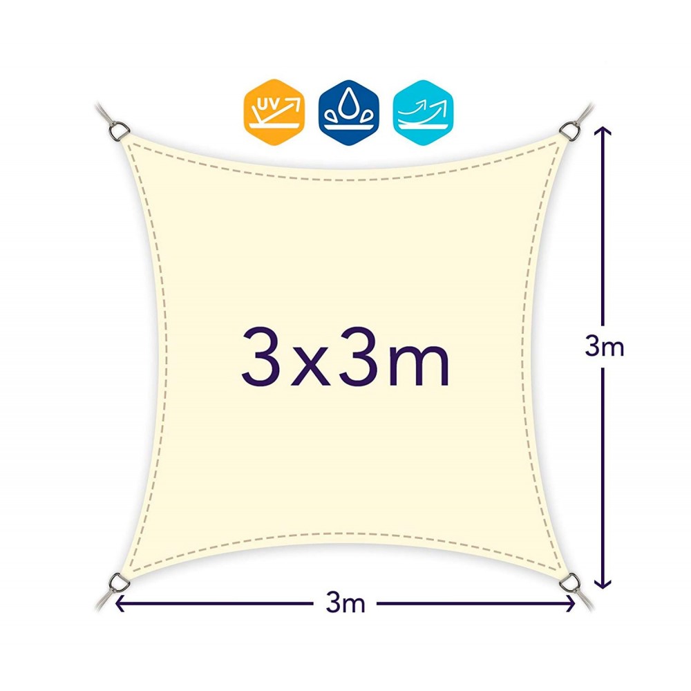 Telo quadrato Ombreggiante 482407 Beige 3x3 mt...