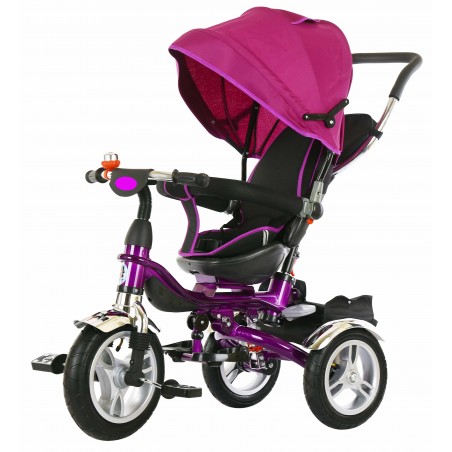 Triciclo a spinta BKT a pedali Reversibile LUX B36302 per bambini con cappottina