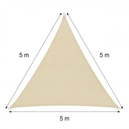 Telo triangolare Ombreggiante 482384 Beige 5x5x5mt tenda a vela con corda