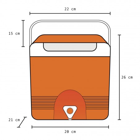 CHILLEX 265215 Frigo portatile 6.5 lt plastica rigida con rubinetto 21x22x26cm