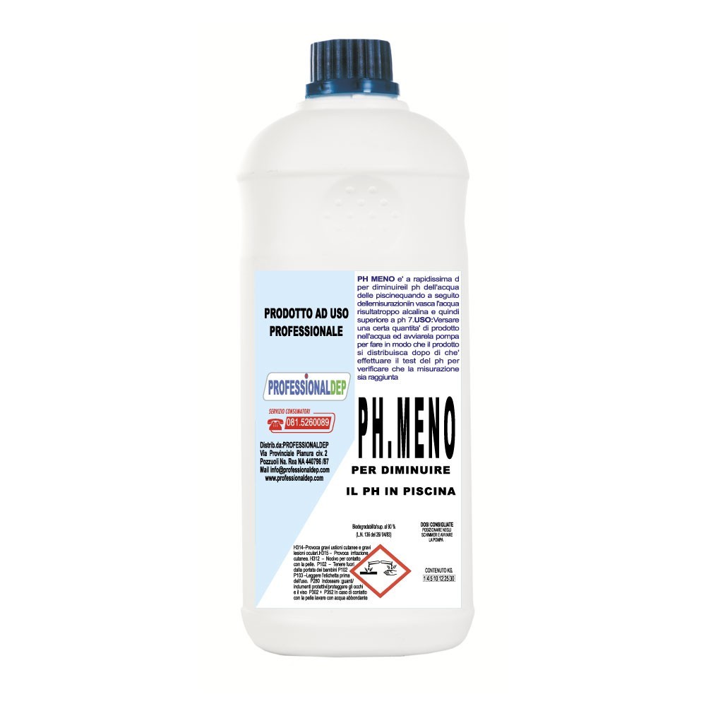 PH MENO PROFESSIONAL DEP riduttore di pH dell'acqua 1Lt biodegradabile al 90%