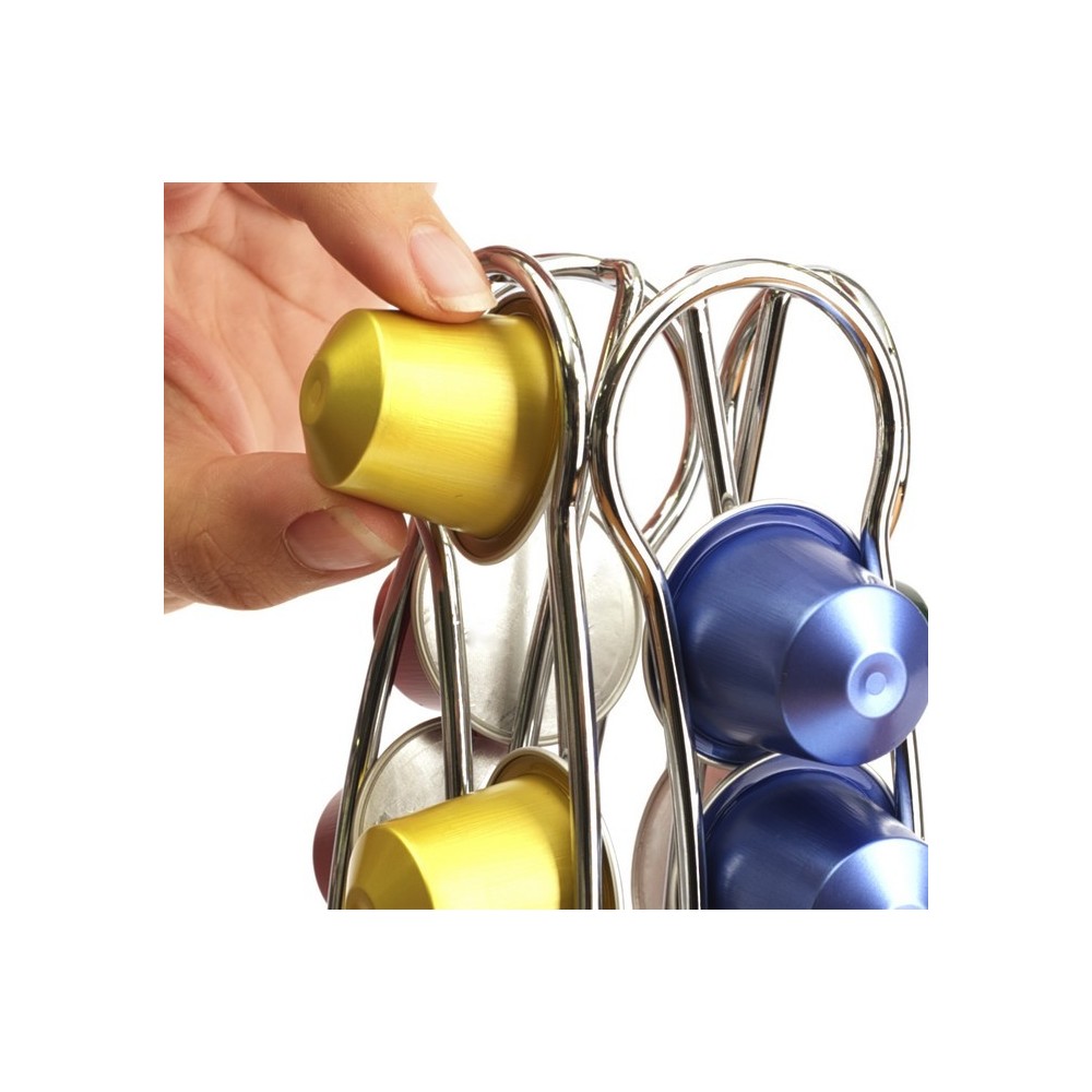 Stand per capsule caffè dispenser portacapsule in metallo 40 posti a 4 colonne design moderno