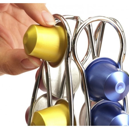 Stand per capsule caffè dispenser portacapsule in metallo 40 posti a 4 colonne design moderno