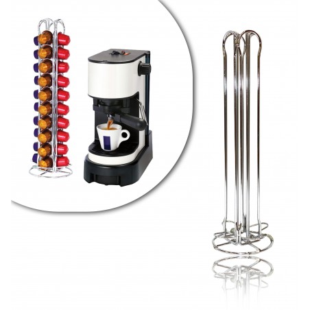Stand per capsule caffè dispenser portacapsule in metallo 40 posti a 4 colonne design moderno