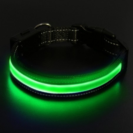 FUBUCA Collare regolabile luminoso a LED per cani ricarica solare e usb 3 taglie