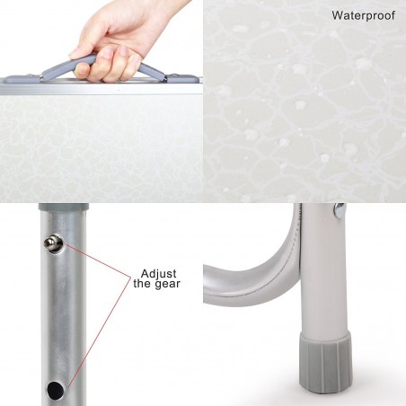 FUBUCA Tavolo in alluminio camping pieghevole con sgabelli 120x60x70cm