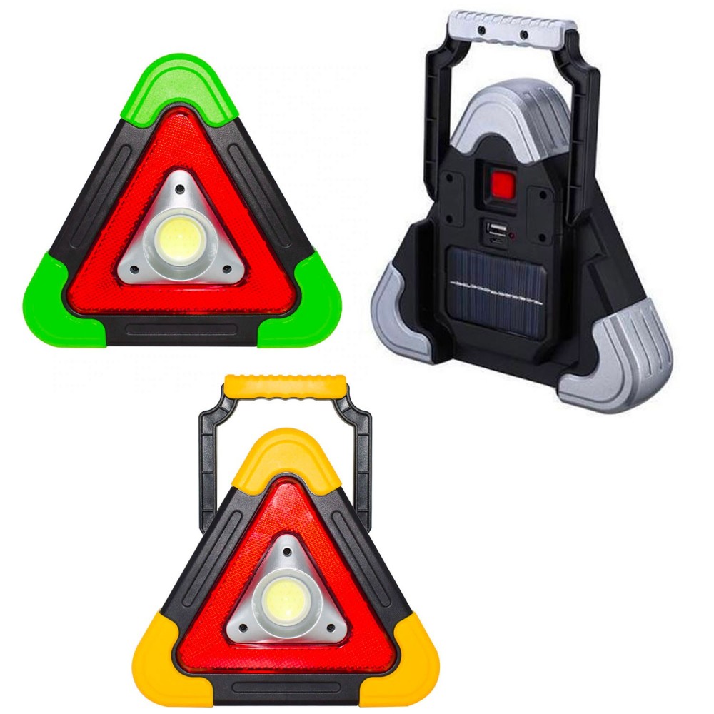 Lampada triangolo 3 in 1 d'emergenza powerbank WORK LIGHT ricarica solare