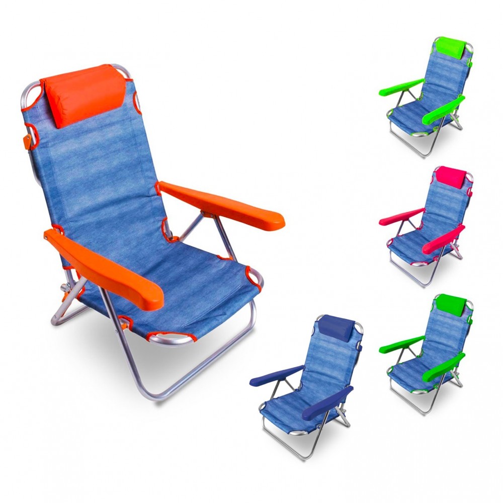 Mediawave Store Spiaggina Pieghevole Bassa ONSHORE 327652 trasportabile in plastica 53x32x46 cm Arancio
