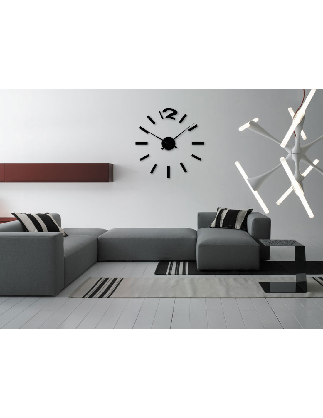 Orologio da parete adesivo in 3d da comporre design moderno Pareti design moderno