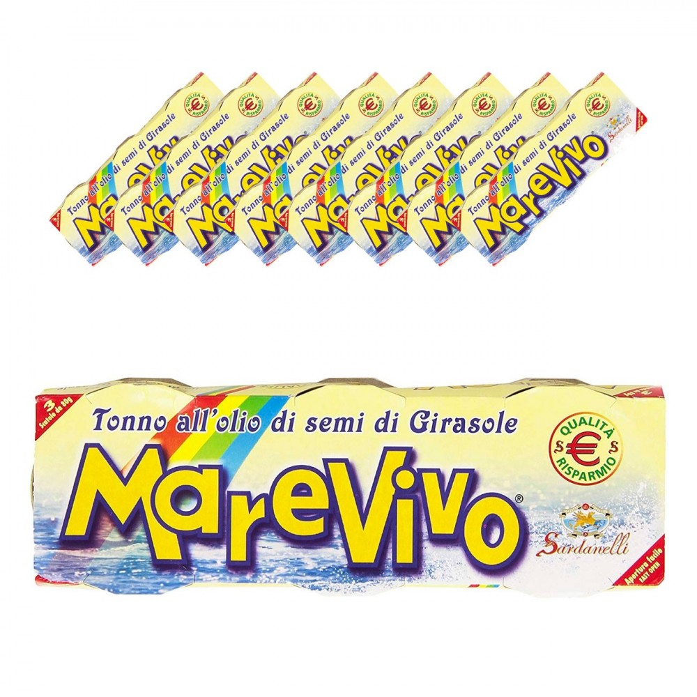 Confezione da 8 pz Marevivo Sardanelli Tonno all'Olio di Semi di Girasole 240 g