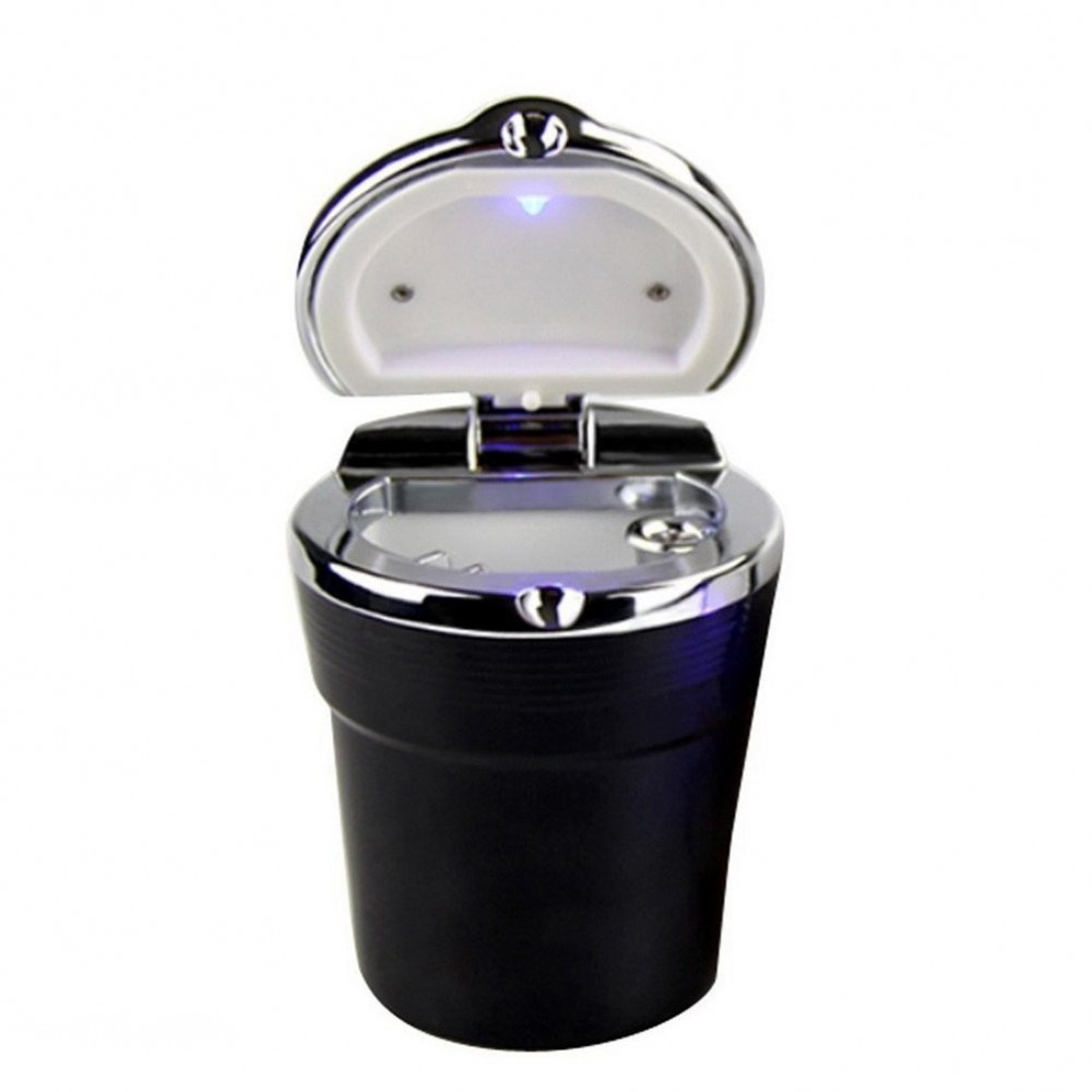 Posacenere Portatile Per Auto Con Luci LED E Coperchio - Design Brillantini - 9x7,5 Cm - Vari Colori - 6
