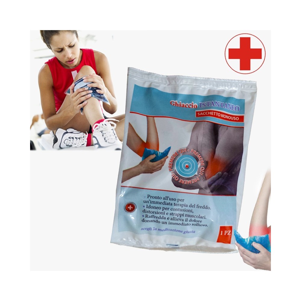 Kit 4 confezioni di ghiaccio istantaneo pronto soccorso di piccoli e grandi traumi utilizzato nello sport