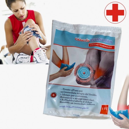 Kit 4 confezioni di ghiaccio istantaneo pronto soccorso di piccoli e grandi traumi utilizzato nello sport