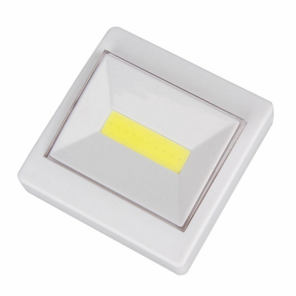 Luce LED COB a batterie  618127 con pulsante e attacchi magnetici 9x9 cm SWITCH