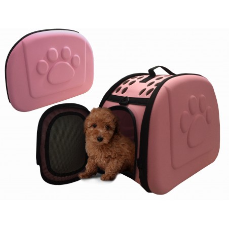 Trasportino pieghevole cani gatti e roditori da viaggio  40x28x33 cm