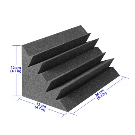 FUBUCA kit 12 Pannelli fonoassorbenti Poliuretano angolari Bass Trap 12x12x24cm