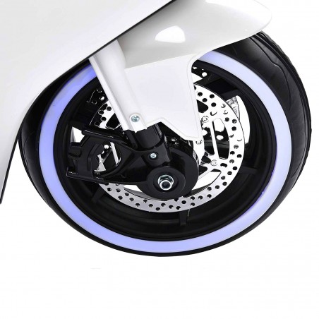 Moto da Strada BKT B39326 per bambini con luci led 12V MP3 USB sedile in pelle