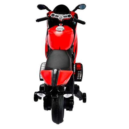 Moto da Strada BKT B39326 per bambini con luci led 12V MP3 USB sedile in pelle