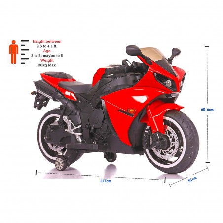 Moto Faster BKT B32150 per bambini luci e suoni 12V MP3 USB acceleratore manuale