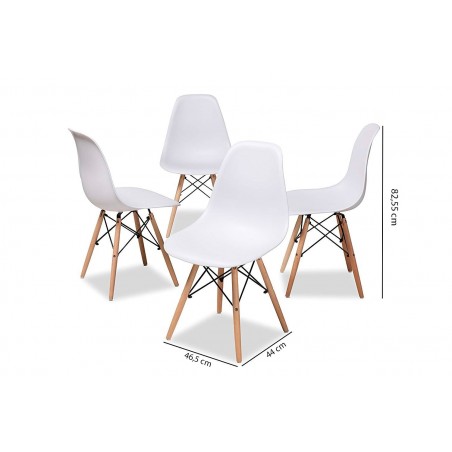 Set di 4 sedie Supreme Design VESTIAMO CASA 686801 gambe legno Seduta Rigida