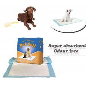Pack 10 traverse per cani 90 x 60 cm PET SOFT tappeto super assorbente traversine cattura odori bisogni animali