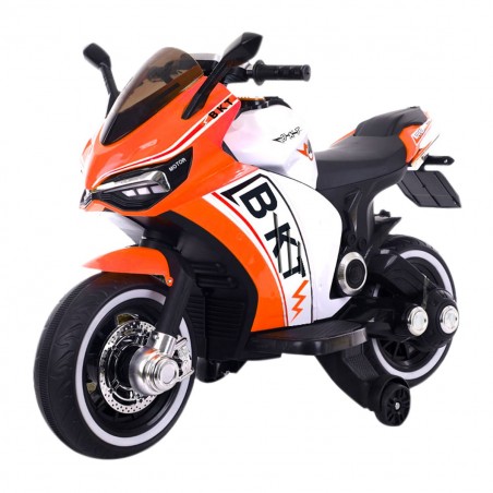 MOTO DA PISTA BKT 12V B37602A per bambini mp3 luci led e suoni USB con rotelle