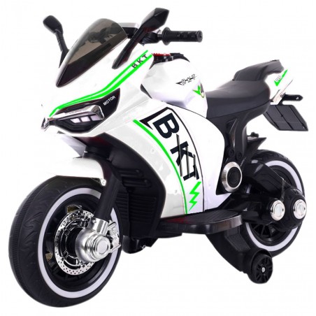 MOTO DA PISTA BKT 12V B37602A per bambini mp3 luci led e suoni USB con rotelle