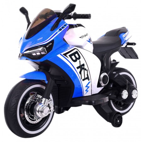 MOTO DA PISTA BKT 12V B37602A per bambini mp3 luci led e suoni USB con rotelle