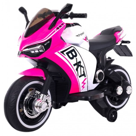 MOTO DA PISTA BKT 12V B37602A per bambini mp3 luci led e suoni USB con rotelle