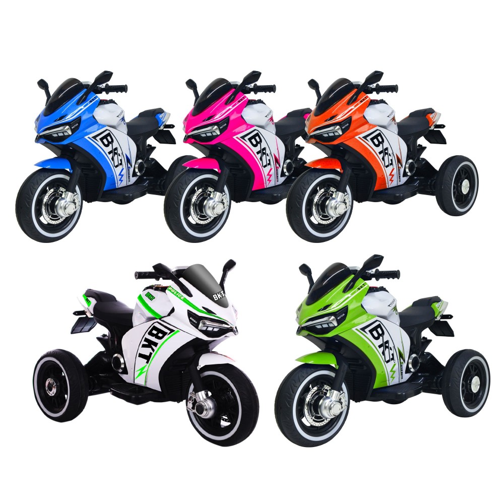 MOTO DA PISTA THREE BKT 12V B37602C per bambini mp3 luci e suoni 3 ruote USB