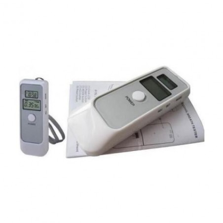 Alcool test doppio display digitale etilometro portatile lcd con orologio BIANCO