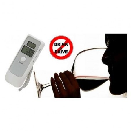 Alcool test doppio display digitale etilometro portatile lcd con orologio BIANCO
