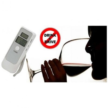Alcool test doppio display digitale etilometro portatile lcd con orologio BIANCO